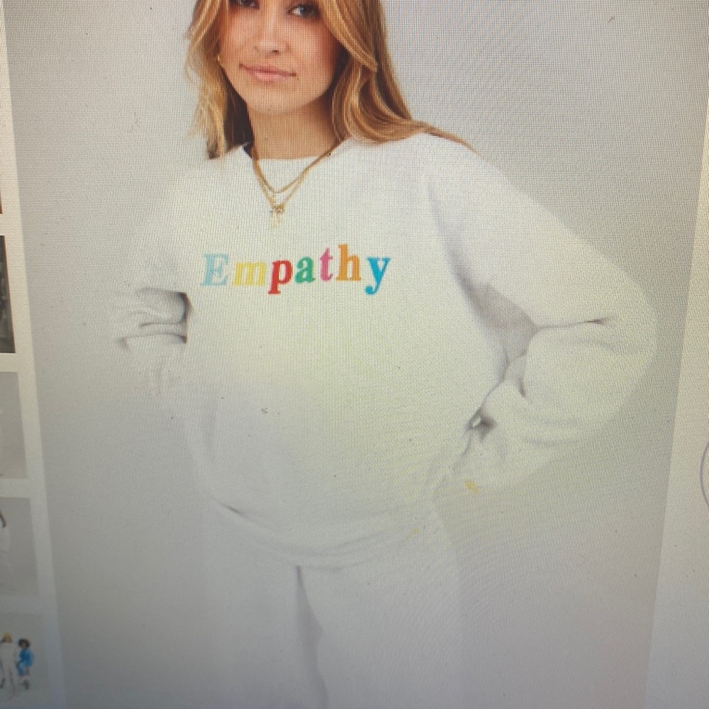Empathy always grey crewneck